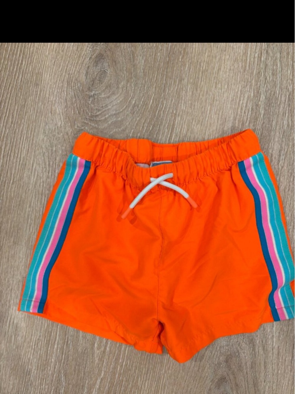 Jacadi Paris Swim Trunks 4Y Orange Stripe Toddler Boy Shorts